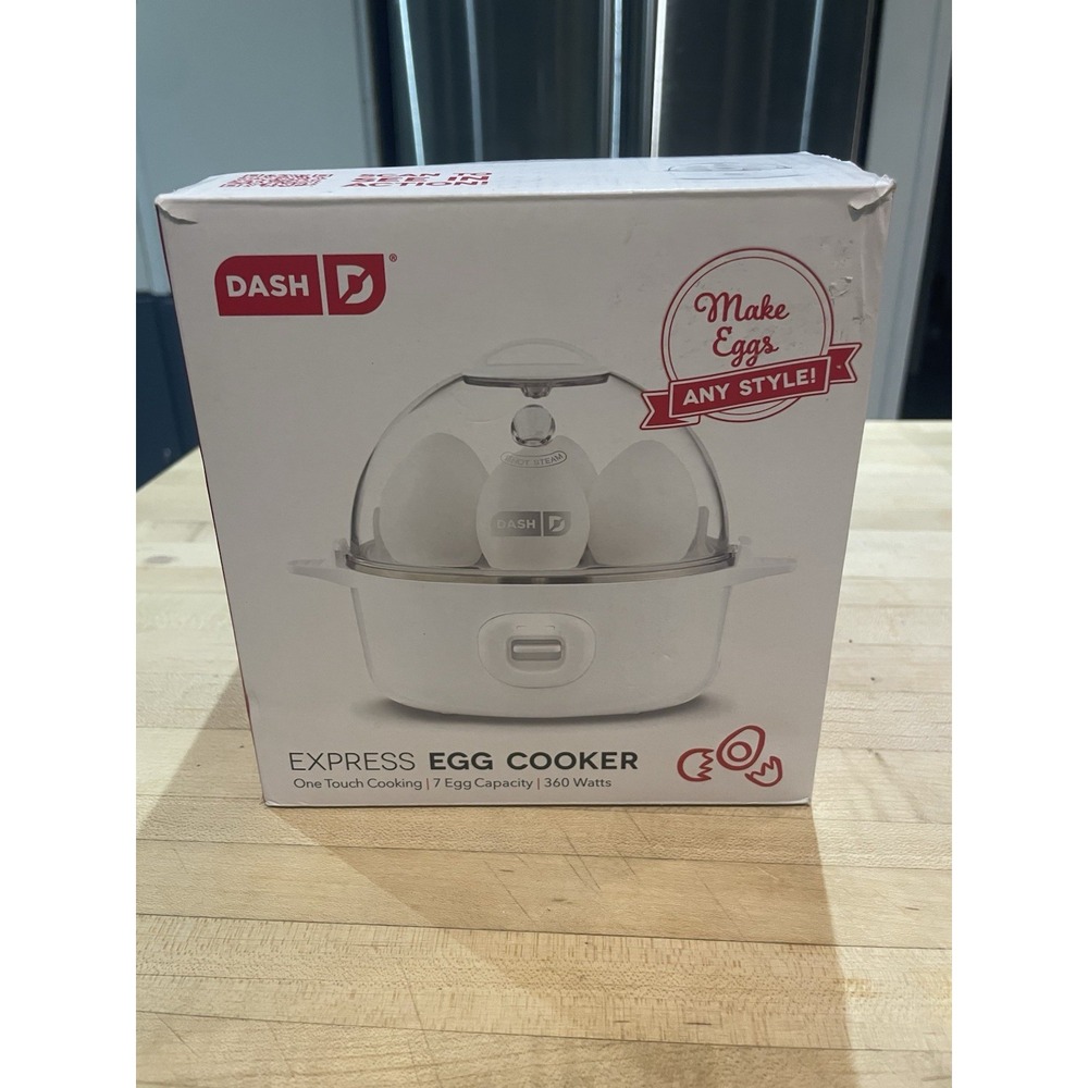 Dash Express Electric 7 Egg Cooker Hard Boiled Poached Scrambled Healthy & Fast